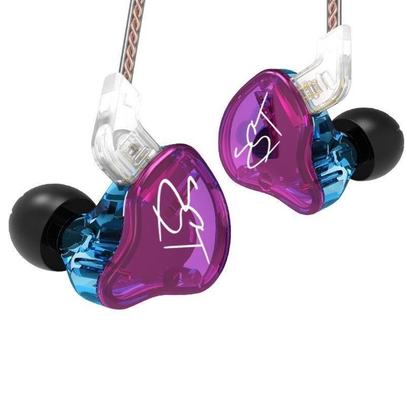 KZ ZST Purple No Mic - IEM 3,5 In Ear Monitor Earphones, Dynamic Hybrid Dual Driver 1BA+1DD — Buy in Cyprus with Fast Delivery