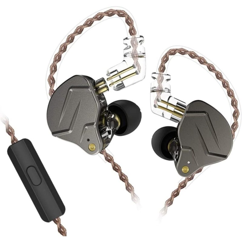 KZ ZSN PRO Grey Mic - IEM 3,5 In Ear Monitor Earphones, Dynamic Hybrid Dual Driver 1BA+1DD — Buy in Cyprus with Fast Delivery