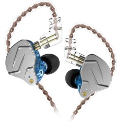 KZ ZSN PRO Blue No Mic - IEM 3,5 In Ear Monitor Earphones, Dynamic Hybrid Dual Driver 1BA+1DD
