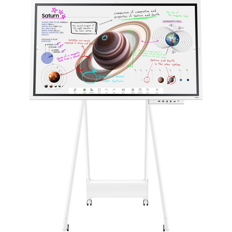 Samsung Flip Pro WM65B - 65" 4K UHD (3840x2160) MultiTouch Display, Tizen, 32GB, USB-C/HDMI/DP, White/Grey