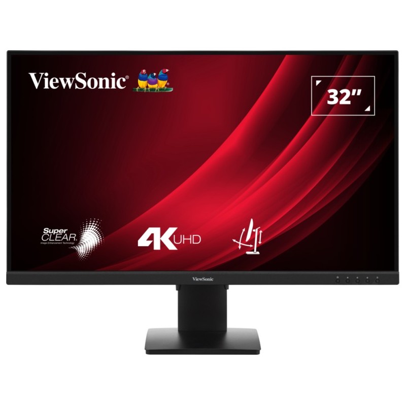 ViewSonic VG3208-4K - 32" 4K UHD VA Monitor (HDR10), 60Hz, 4ms, 2x HDMI + DP, Height-Adjustable, Black