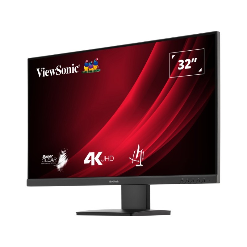 ViewSonic VG3208-4K - 32" 4K UHD VA Monitor (HDR10), 60Hz, 4ms, 2x HDMI + DP, Height-Adjustable, Black