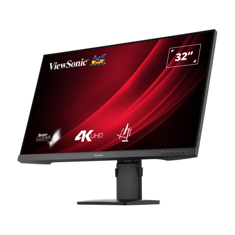 ViewSonic VG3208-4K - 32" 4K UHD VA Monitor (HDR10), 60Hz, 4ms, 2x HDMI + DP, Height-Adjustable, Black