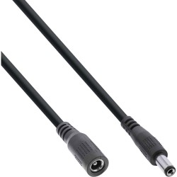 26902G 2m DC EXTENSION CABLE, DC MALE FEMALE 5.5X2.5MM, AWG 18, BLACK INLINE — Buy in Cyprus with Fast Delivery