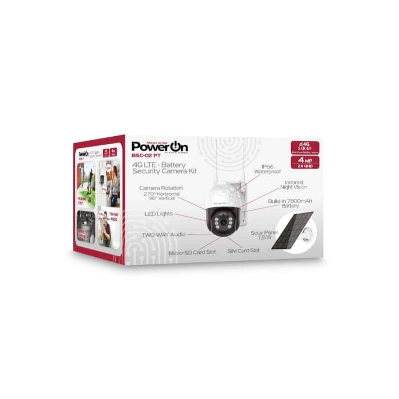 BSC-02 PT 4G LTE SOLAR-POWERED SECURITY CAMERA KIT 2K QHD POWER-ON — Buy in Cyprus with Fast Delivery