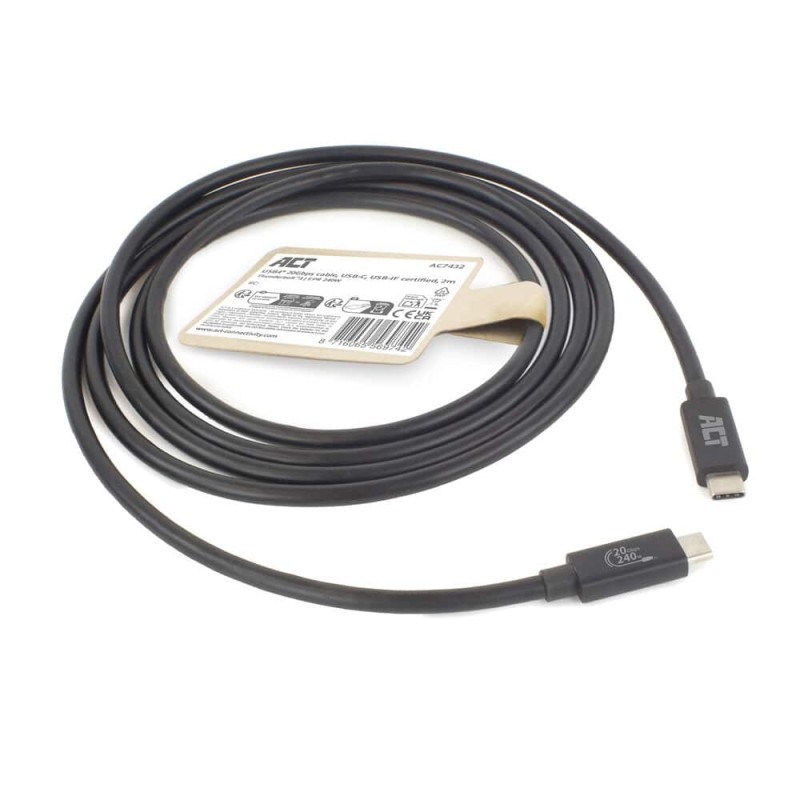 AC7432 2m USB4 20Gbps 240W USB TYPE-C CABLE ACT — Buy in Cyprus with Fast Delivery