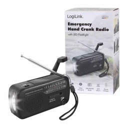 Buy SP0061 DYNAMO HAND CRANK RADIO W SOLAR PANEL AND FLASHLIGHT, LOGILINK in Cyprus, Nicosia, Limassol, Larnaka, Pafos