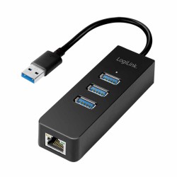 Buy UA0173A USB3.0 TO GIGABIT ADAPTER & HUB 3-PORT LOGILINK in Cyprus, Nicosia, Limassol, Larnaka, Pafos