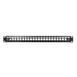 NK4058 19' PATCH PANEL for 24 KEYSTONE JACKS with REAR CABLE MANAGER LOGILINK — Buy in Cyprus with Fast Delivery