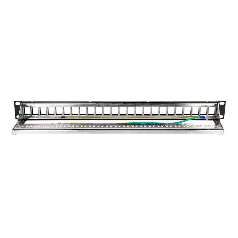 NK4058 19' PATCH PANEL for 24 KEYSTONE JACKS with REAR CABLE MANAGER LOGILINK — Buy in Cyprus with Fast Delivery