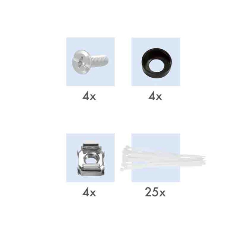 NK4058 19' PATCH PANEL for 24 KEYSTONE JACKS with REAR CABLE MANAGER LOGILINK — Buy in Cyprus with Fast Delivery