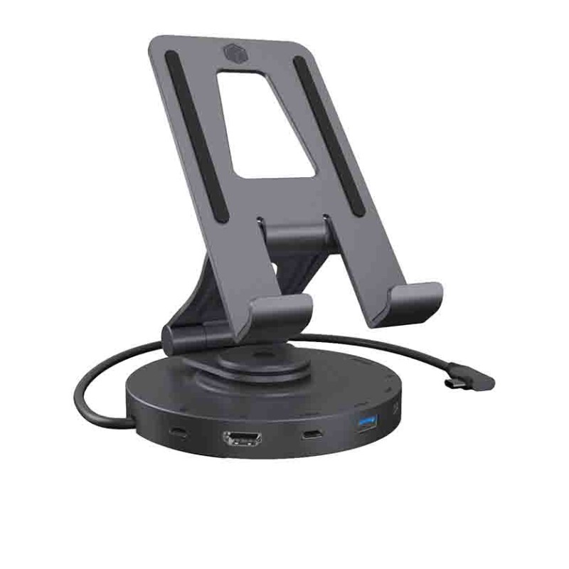 Buy IB-TH100-DK SWIVEL STAND FOR TABLET AND SMARTPHONE WITH DOCKINGSTATION ICYBOX in Cyprus, Nicosia, Limassol, Larnaka, Pafos