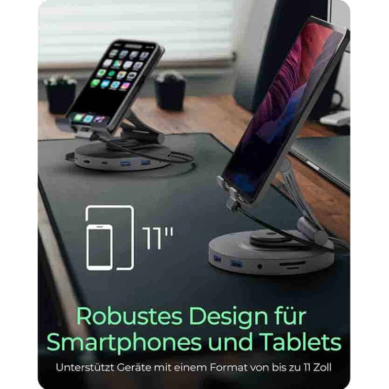 IB-TH100-DK SWIVEL STAND FOR TABLET AND SMARTPHONE WITH DOCKINGSTATION ICYBOX — Buy in Cyprus with Fast Delivery