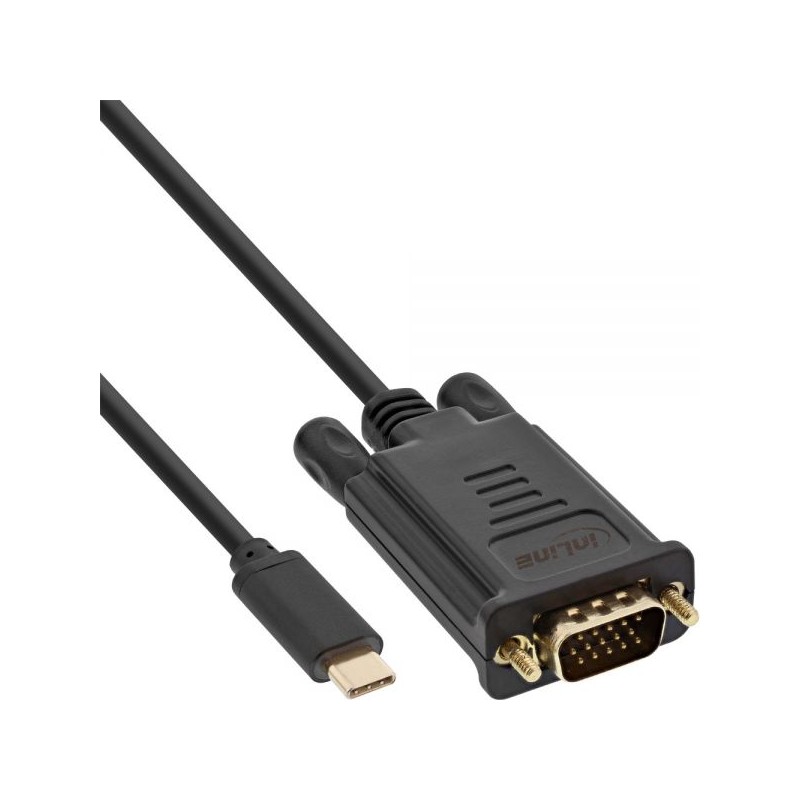 64142 2m USB TYPE-C to VGA, M M USB DISPLAY CABLE BLACK INLINE — Buy in Cyprus with Fast Delivery