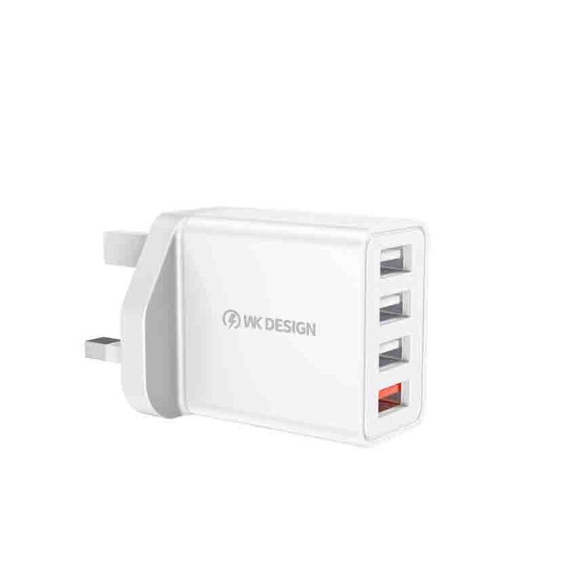 Buy WP-U125 4-port USB QC3.0 UK CHARGER 18W WHITE WK in Cyprus, Nicosia, Limassol, Larnaka, Pafos