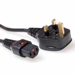 Buy AK5059 2m UK TO C13 LOCKABLE POWER CABLE BLACK IEC LOCK in Cyprus, Nicosia, Limassol, Larnaka, Pafos