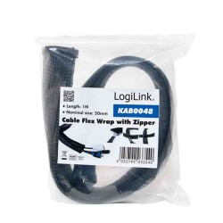 Buy KAB0049 2m CABLE SLEEVE (ZIPPER), POLYESTER, OD:50mm, BLACK, LOGILINK in Cyprus, Nicosia, Limassol, Larnaka, Pafos