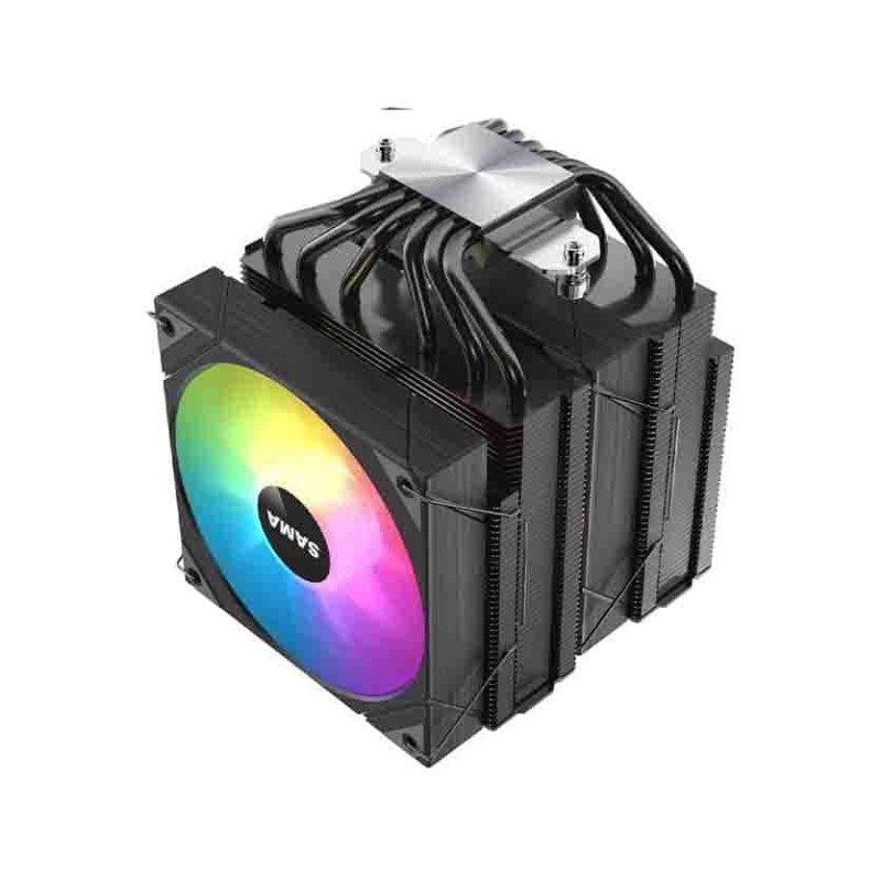 Buy 6PDW120MM ARGB BLACK 120mm CPU AIR COOLER (ARGB, 6 Heatpipes) SAMA in Cyprus, Nicosia, Limassol, Larnaka, Pafos