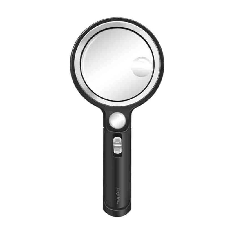 WZ0075 MAGNIFYING GLASS WITH LIGHT, 5x, 13x and 20x MAGNIFICATION, BLACK LOGILINK — Buy in Cyprus with Fast Delivery