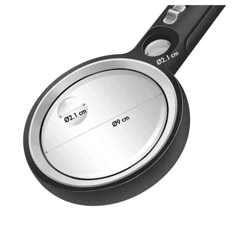 WZ0075 MAGNIFYING GLASS WITH LIGHT, 5x, 13x and 20x MAGNIFICATION, BLACK LOGILINK — Buy in Cyprus with Fast Delivery