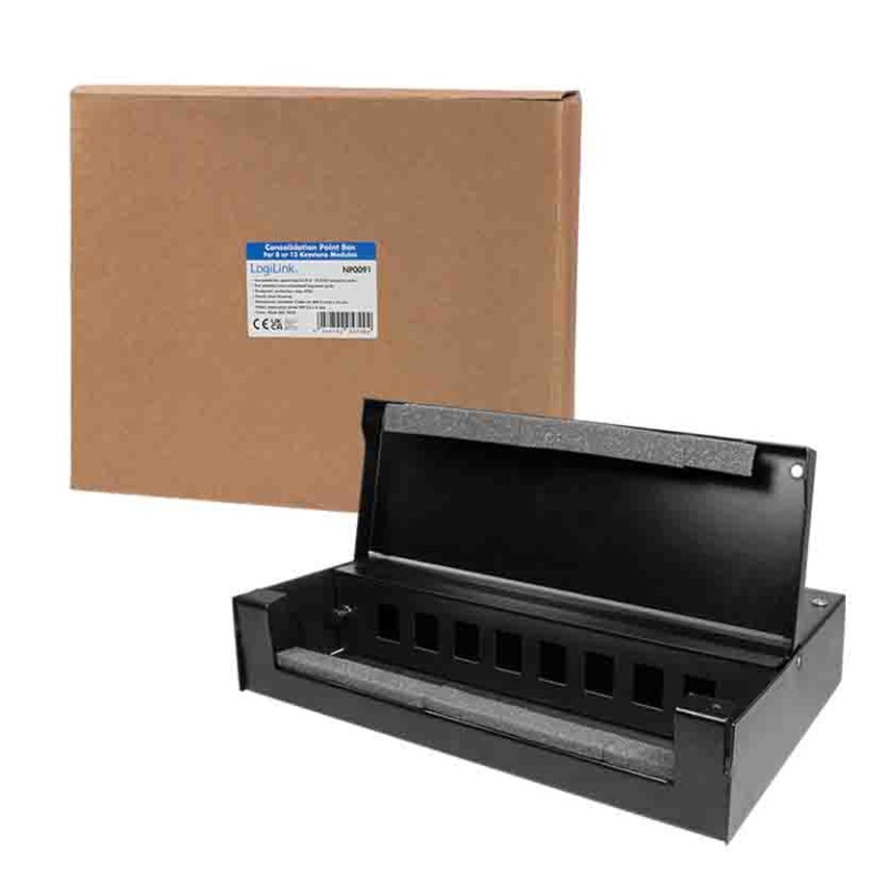Buy NP0091 CONSOLIDATION POINT BOX 8 12 PORT BLACK, LOGILINK in Cyprus, Nicosia, Limassol, Larnaka, Pafos