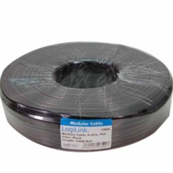 Buy CM04 TELEPHONE CABLE FLAT 4-WIRES 100m BLACK, LOGILINK in Cyprus, Nicosia, Limassol, Larnaka, Pafos