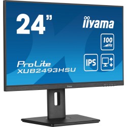 iiyama ProLite XUB2493HSU-B7 - 24" (23.8") FHD IPS 100Hz 1ms | HDMI & DP, USB Hub, Speakers, Pivot, Height-Adjustable (Black)