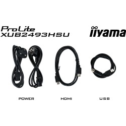iiyama ProLite XUB2493HSU-B7 - 24" (23.8") FHD IPS 100Hz 1ms | HDMI & DP, USB Hub, Speakers, Pivot, Height-Adjustable (Black)
