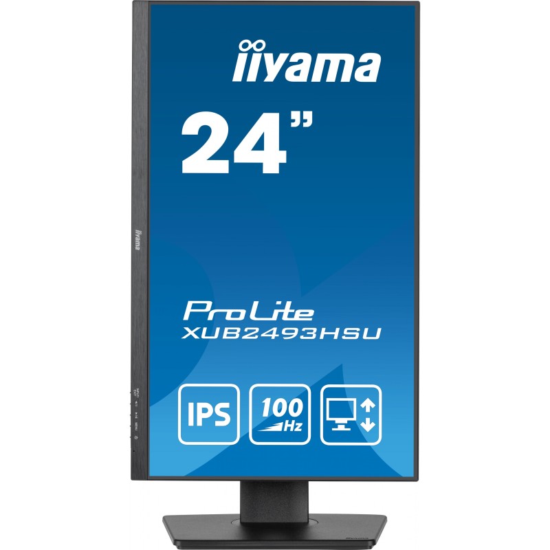 iiyama ProLite XUB2493HSU-B7 - 24" (23.8") FHD IPS 100Hz 1ms | HDMI & DP, USB Hub, Speakers, Pivot, Height-Adjustable (Black)