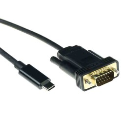 SB0032 2m USB TYPE-C to VGA, M M USB DISPLAY CABLE BLACK ACT — Buy in Cyprus with Fast Delivery