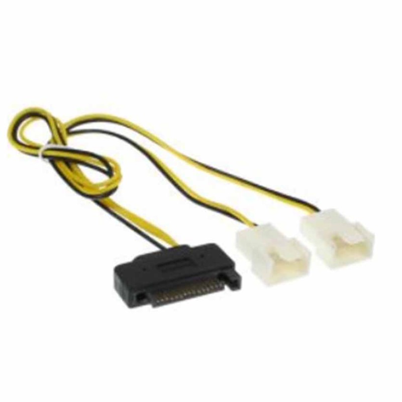 Buy 29683F SATA POWER CABLE Y-CABLE SATA FEMALE TO 2x FAN 2PIN MALE 0,30m INLINE in Cyprus, Nicosia, Limassol, Larnaka, Pafos