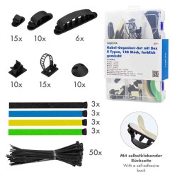 Buy KAB0084 CABLE ORGANIZER SET IN A BOX, 8 ITEMS, 128pcs. MIXED COLOR, LOGILINK in Cyprus, Nicosia, Limassol, Larnaka, Pafos