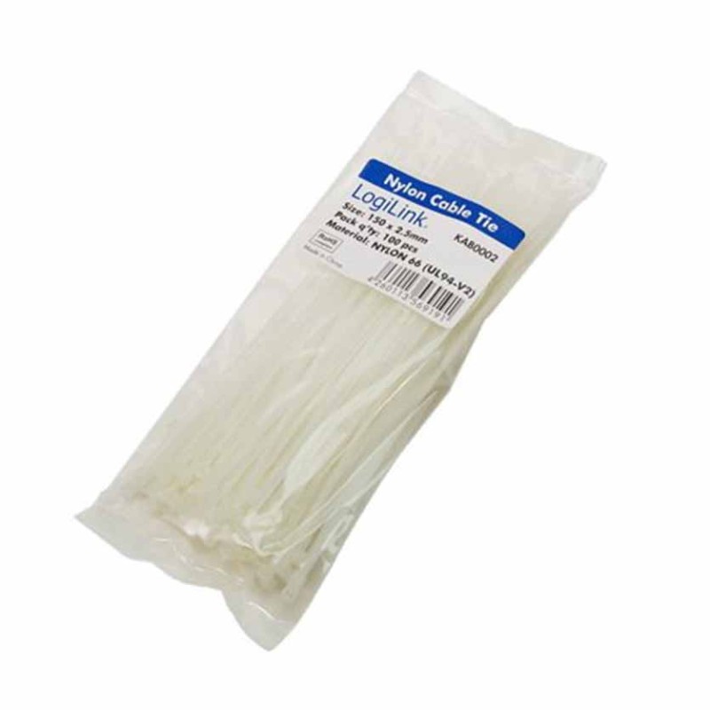 Buy KAB0002 150mm CABLES TIES WHITE LOGILINK in Cyprus, Nicosia, Limassol, Larnaka, Pafos