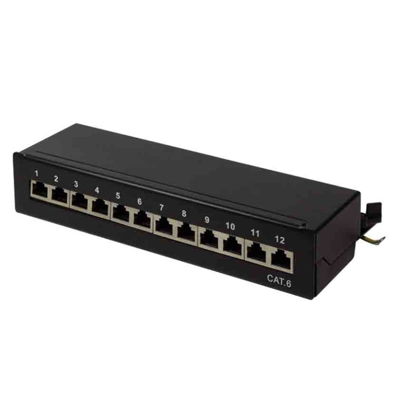 Buy NP0017 CAT.6 PATCH PANEL 12 PORT SHIELDED, DESKTOP, BLACK, LOGILINK in Cyprus, Nicosia, Limassol, Larnaka, Pafos