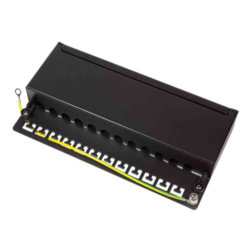 Buy NP0017 CAT.6 PATCH PANEL 12 PORT SHIELDED, DESKTOP, BLACK, LOGILINK in Cyprus, Nicosia, Limassol, Larnaka, Pafos