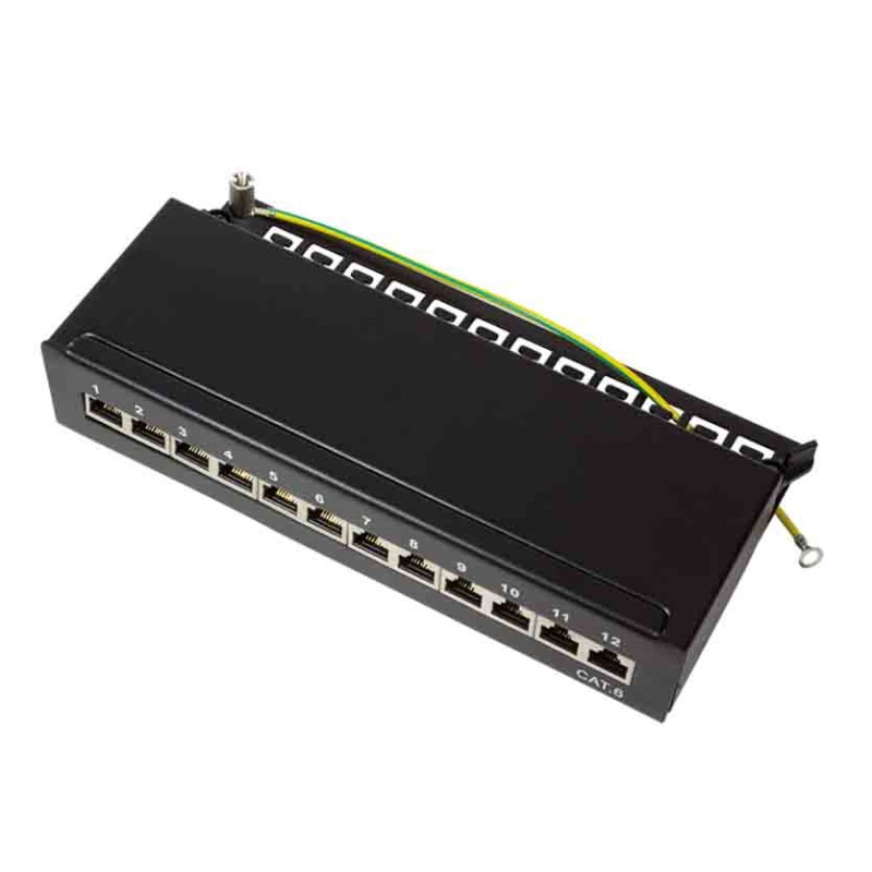 Buy NP0017 CAT.6 PATCH PANEL 12 PORT SHIELDED, DESKTOP, BLACK, LOGILINK in Cyprus, Nicosia, Limassol, Larnaka, Pafos