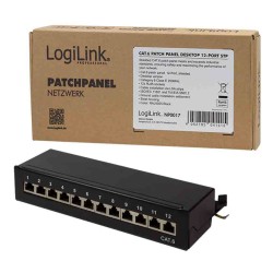 Buy NP0017 CAT.6 PATCH PANEL 12 PORT SHIELDED, DESKTOP, BLACK, LOGILINK in Cyprus, Nicosia, Limassol, Larnaka, Pafos