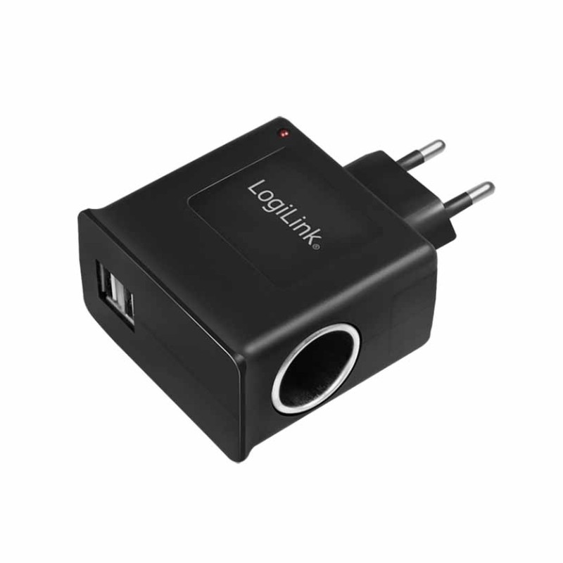 Buy PA0046 SOCKET ADAPTER 2x USB PORTS + CIGARETTE LIGHTER SOCKET LOGILINK in Cyprus, Nicosia, Limassol, Larnaka, Pafos