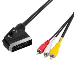 Buy CA1029 AUDIO VIDEO CABLE, SCART M to 3x RCA M, BLACK, 2 m LOGILINK in Cyprus, Nicosia, Limassol, Larnaka, Pafos