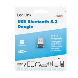 BT0066 BT 5.3 DONGLE, USB-A, UP TO 20m RANGE, WITH LED, LOGILINK — Buy in Cyprus with Fast Delivery