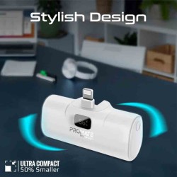 POWERUP-I.WHITE 5000mAh COMPACT FAST POWERBANK W BUILT-IN LIGHTNING CONNECTOR PROMATE — Buy in Cyprus with Fast Delivery