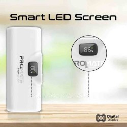 POWERUP-I.WHITE 5000mAh COMPACT FAST POWERBANK W BUILT-IN LIGHTNING CONNECTOR PROMATE — Buy in Cyprus with Fast Delivery