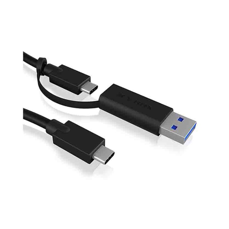IB-CB031 1m USB 3.2 (GEN 2) TYPE-C® CABLE FULL-FEATURED AND WITH USB TYPE-A ADAPTER ICYBOX — Buy in Cyprus with Fast Delivery
