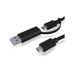 IB-CB031 1m USB 3.2 (GEN 2) TYPE-C® CABLE FULL-FEATURED AND WITH USB TYPE-A ADAPTER ICYBOX — Buy in Cyprus with Fast Delivery