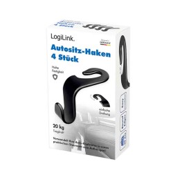 Buy AA0165 CAR SEAT HOOKS,4pcs, 20kg PER HOOK, BLACK, LOGILINK in Cyprus, Nicosia, Limassol, Larnaka, Pafos
