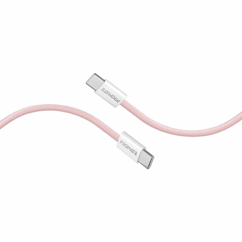 Buy ECOLINE-CC120.PINK 1.2m CABLE USB-C 60W DATA SYNC & CHARGE PROMATE in Cyprus, Nicosia, Limassol, Larnaka, Pafos