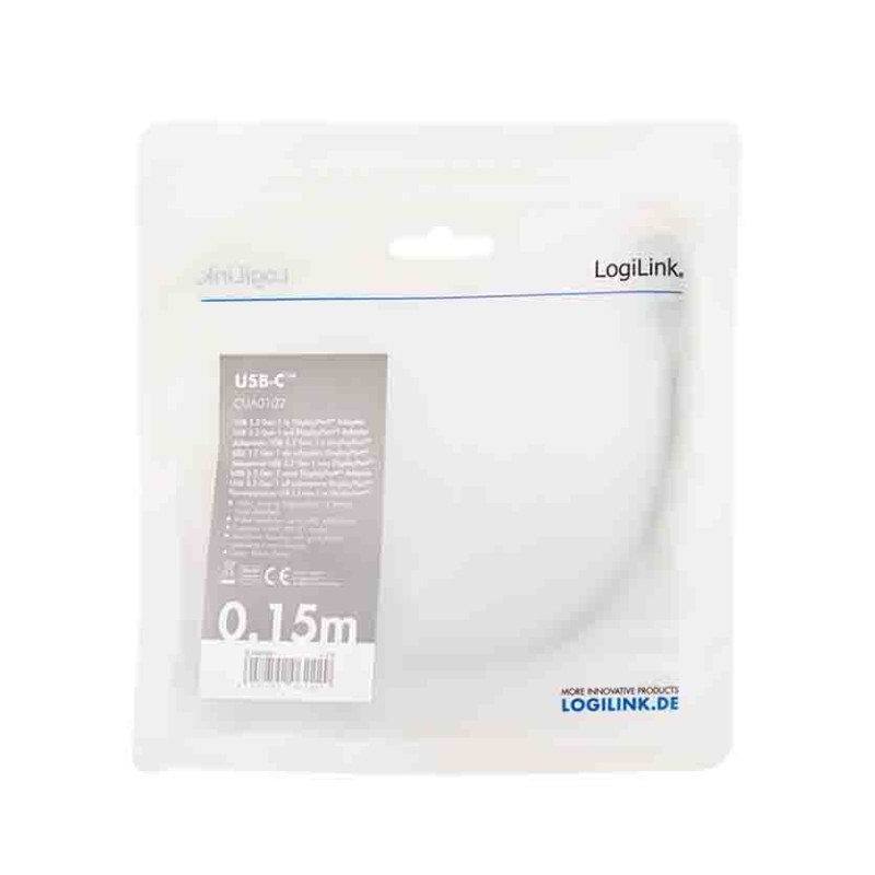 Buy CUA0102 USB TYPE-C ADAPTER, C M TO DP F, 4K, ALU,BLACK GREY, 0.15M LOGILINK in Cyprus, Nicosia, Limassol, Larnaka, Pafos