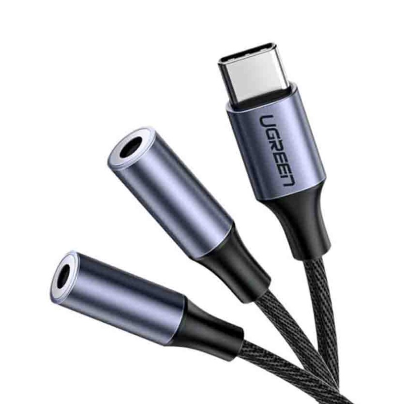 Buy 30732 USB TYPE- C TO 2x3.5mm F AUDIO ADAPTOR BLACK UGREEN in Cyprus, Nicosia, Limassol, Larnaka, Pafos