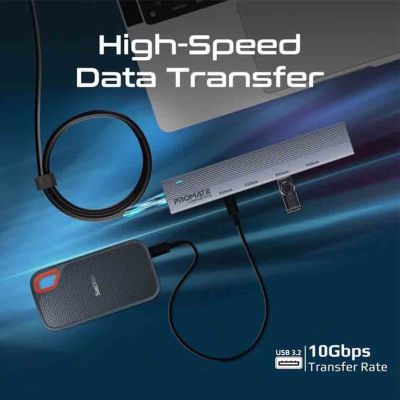 Buy LITEHUB-PRO MULTI-PORT USB-C HUB DATA, 10GBPS PROMATE in Cyprus, Nicosia, Limassol, Larnaka, Pafos