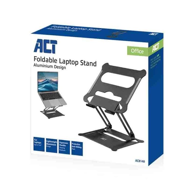Buy AC8140 FOLDABLE ALUMINIUM LAPTOP STAND W STEPLESS HEIGHT ADJUSTMENT, ACT in Cyprus, Nicosia, Limassol, Larnaka, Pafos